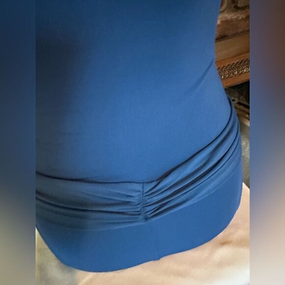 Sexy lace up front one piece swimsuit with gold grommets medium blue size 8 GUC - Picture 4 of 10